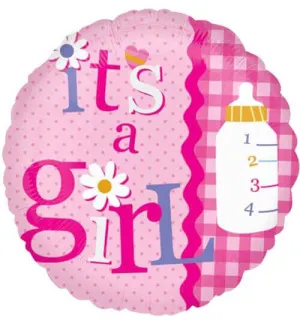 18" It's A Girl Rick Rack Mylar Balloon #131