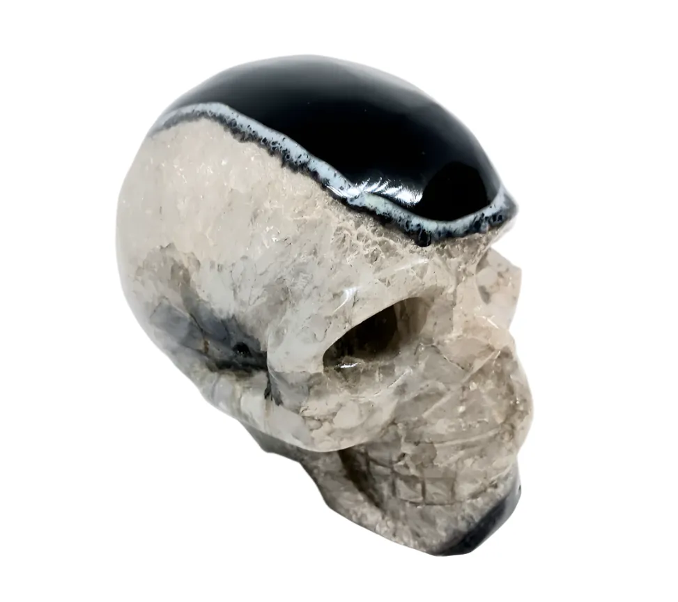 2.7lbs Black Banded Agate Crystal Skull