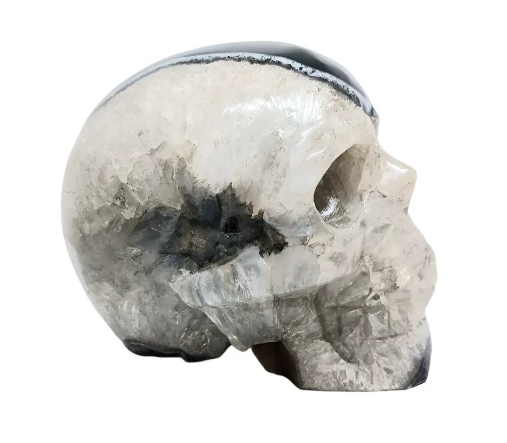 2.7lbs Black Banded Agate Crystal Skull