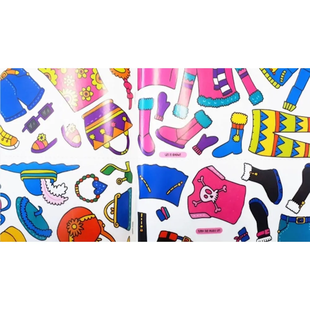 A4 Fashion Sticker Book - Assorted Stylish Scrapbooking Decorating High Quality Adhesive Stickers