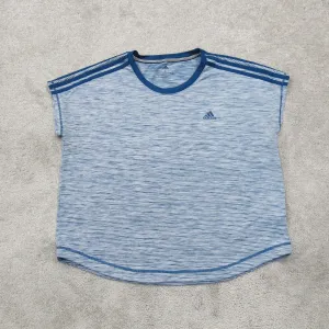 Adidas Climalite Womens Crew Neck T Shirt Sleeveless Heather Blue Size Large