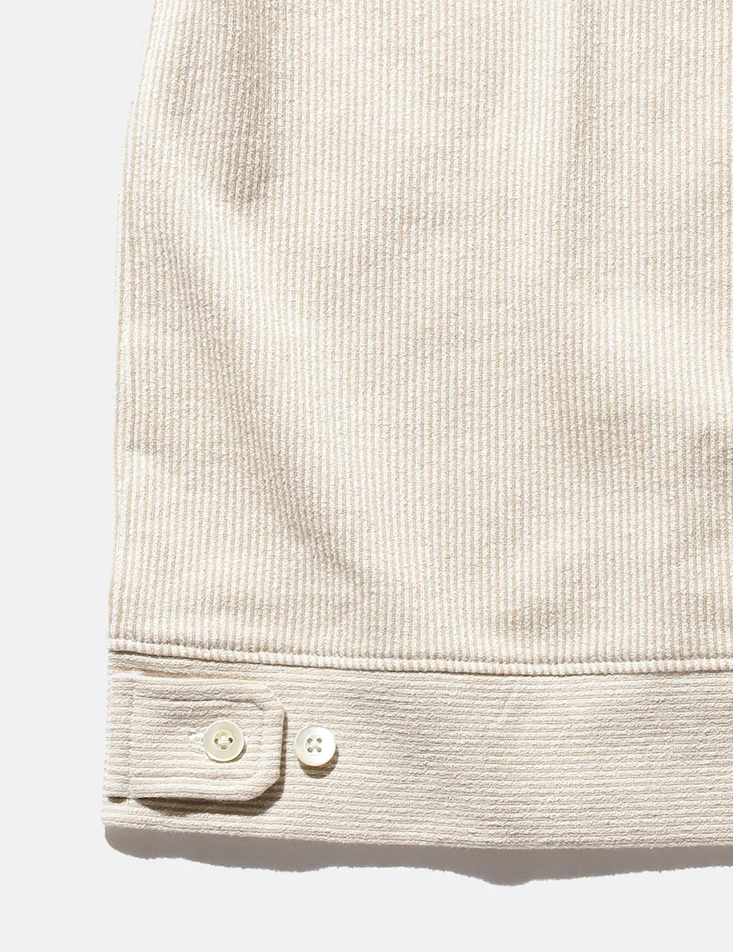 Beams Plus Knitted Shirt (Seersucker) - Beige