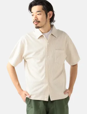 Beams Plus Knitted Shirt (Seersucker) - Beige