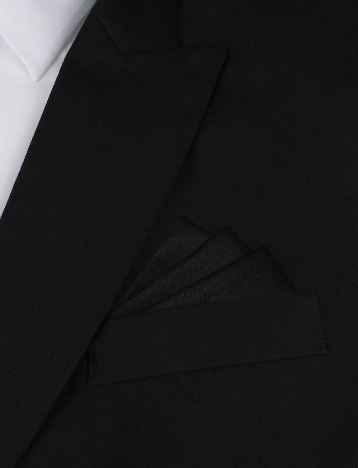 Black Cotton Pocket Square