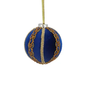 Blue Flocked Braided Bauble