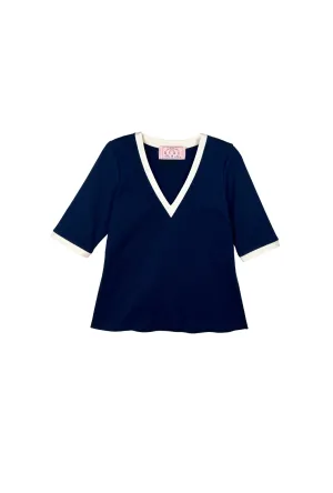 Buru x Jaimie Dewberry Contrast Tee - Navy & Ivory