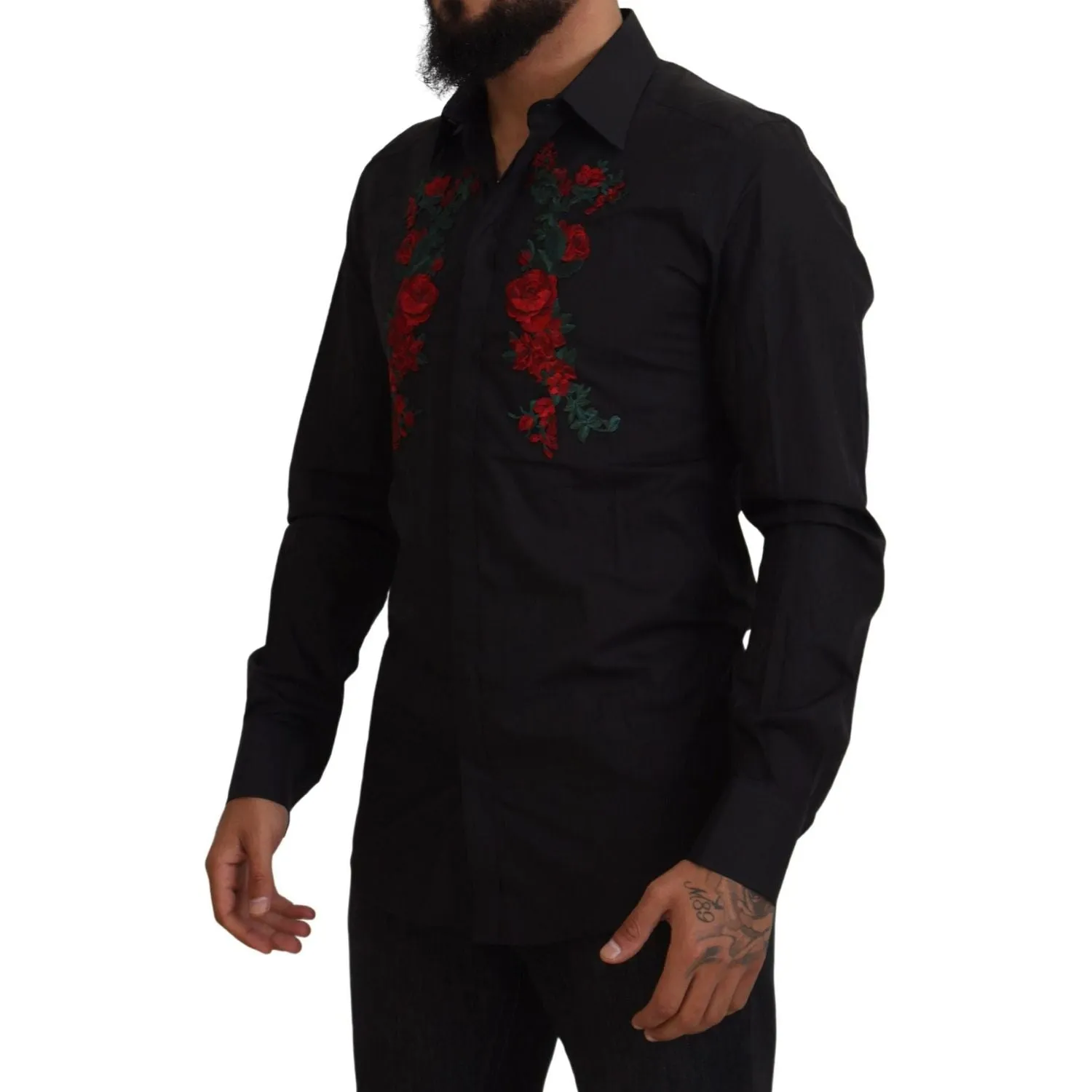 Dolce & Gabbana Elegant Floral Embroidered Cotton Shirt