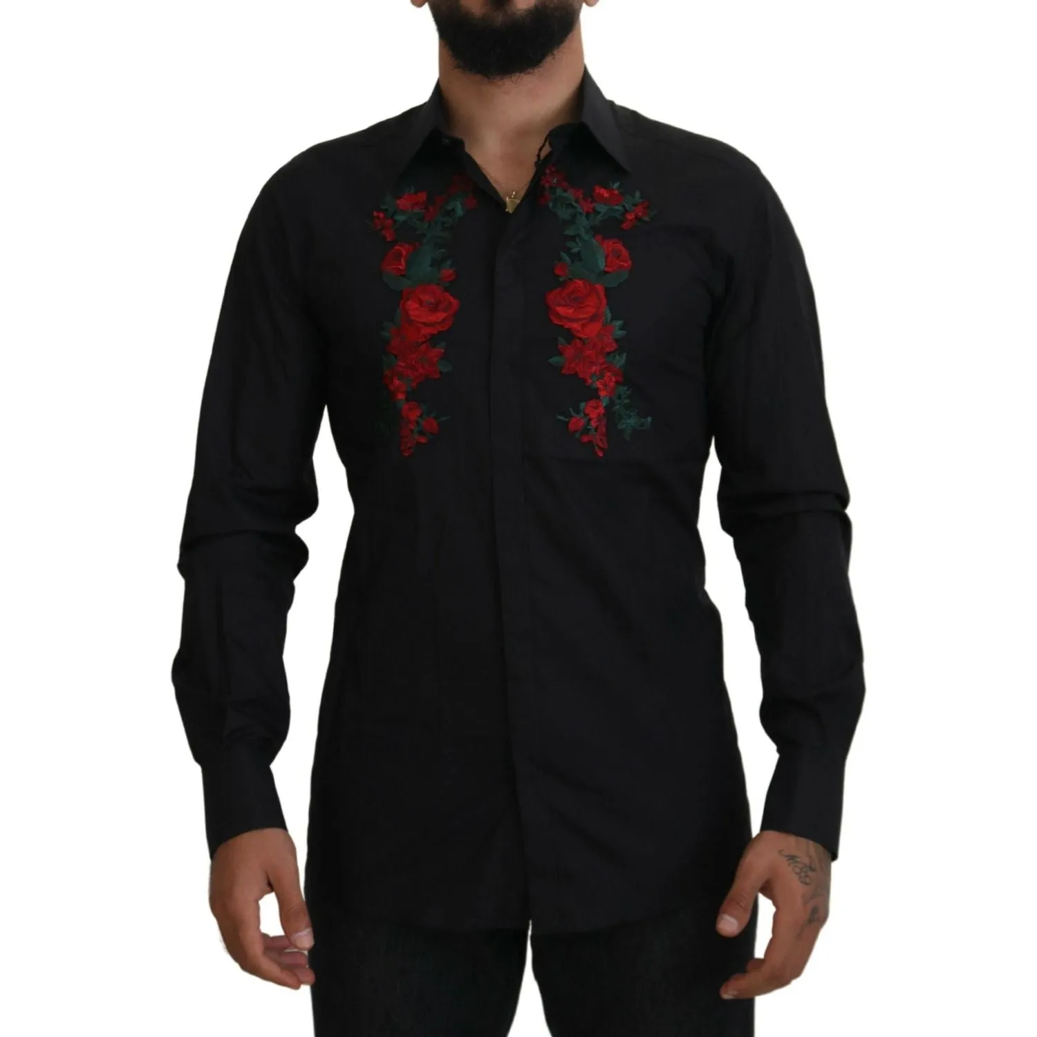 Dolce & Gabbana Elegant Floral Embroidered Cotton Shirt