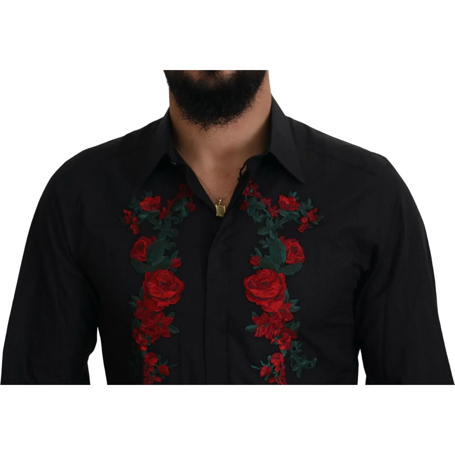 Dolce & Gabbana Elegant Floral Embroidered Cotton Shirt