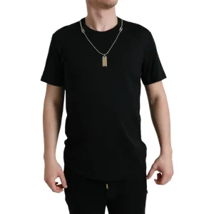 Dolce & Gabbana Sleek Cotton Round Neck T-Shirt with Chain Detail