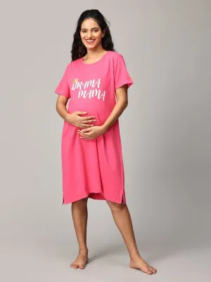 Drama Mama Oversized Maternity T shirt Dress