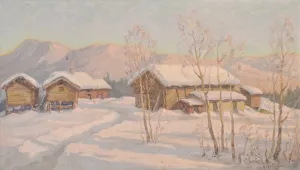 Einar Krüger - Post Impressionist Snowscape