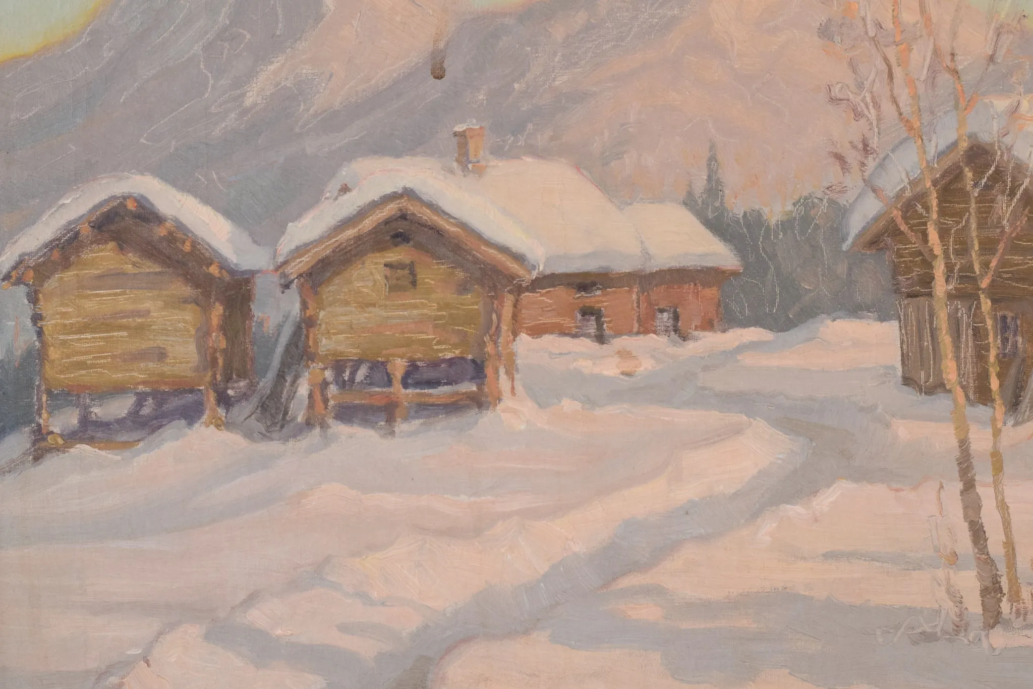 Einar Krüger - Post Impressionist Snowscape