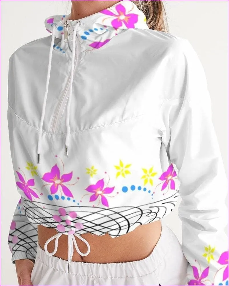 Floral Wear Womens Cropped Windbreaker