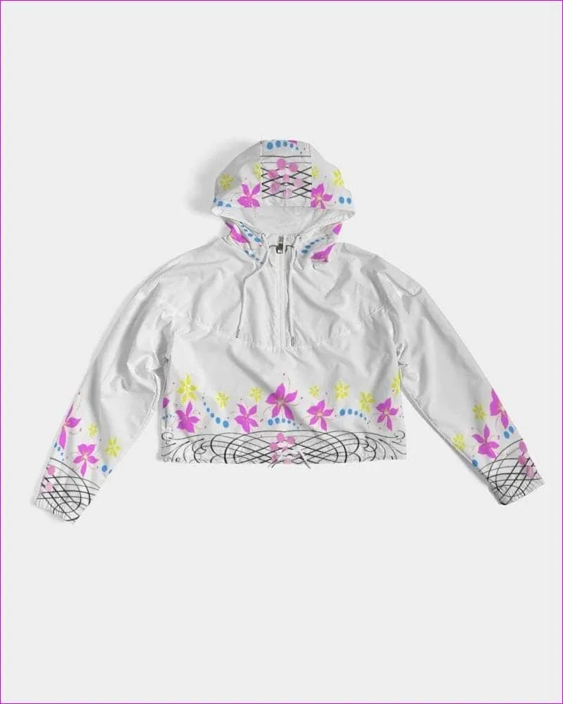 Floral Wear Womens Cropped Windbreaker