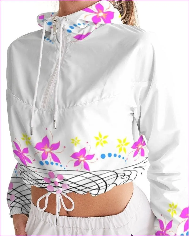 Floral Wear Womens Cropped Windbreaker