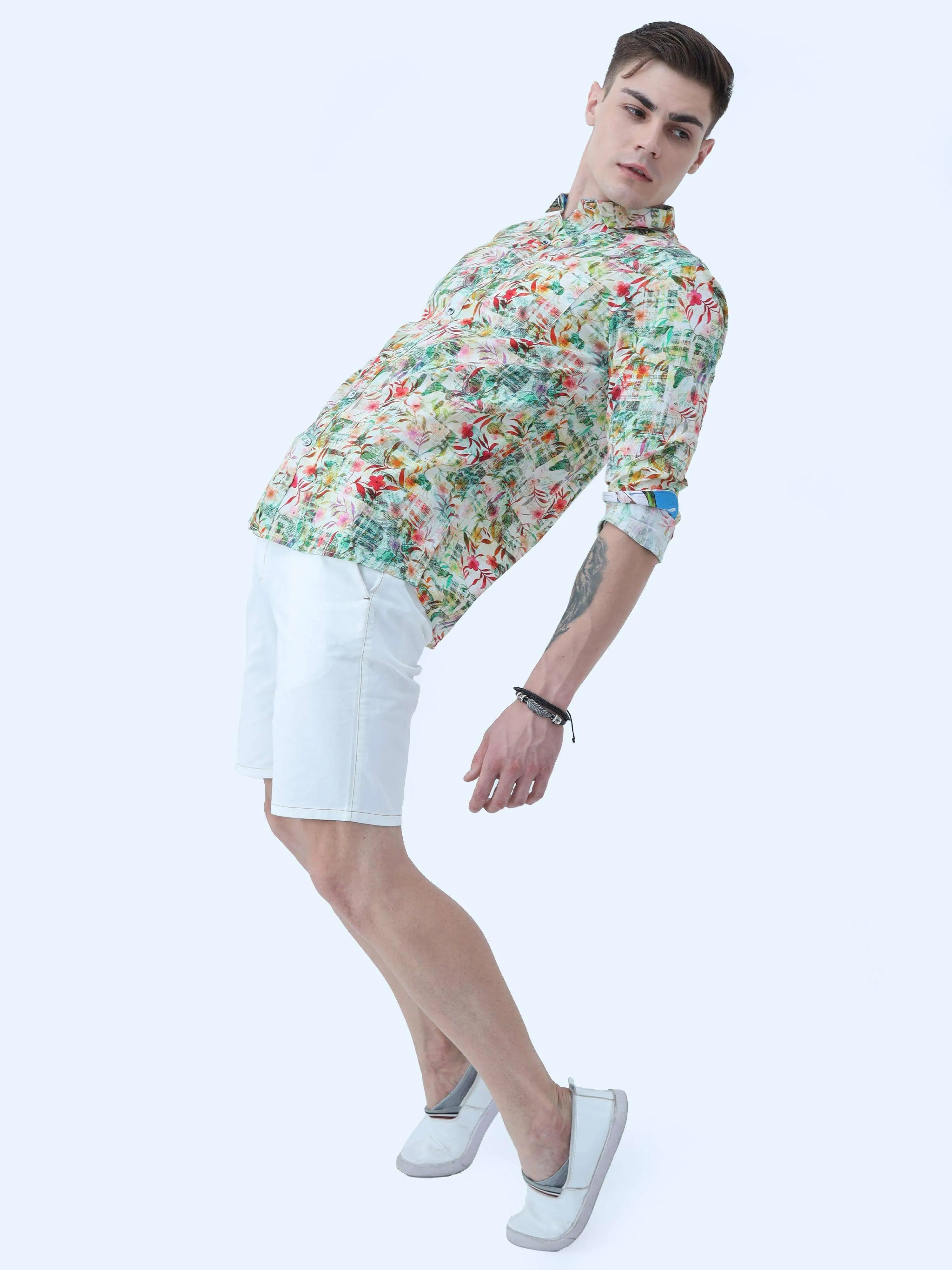 Flower Play Digital Printed Full Shirt