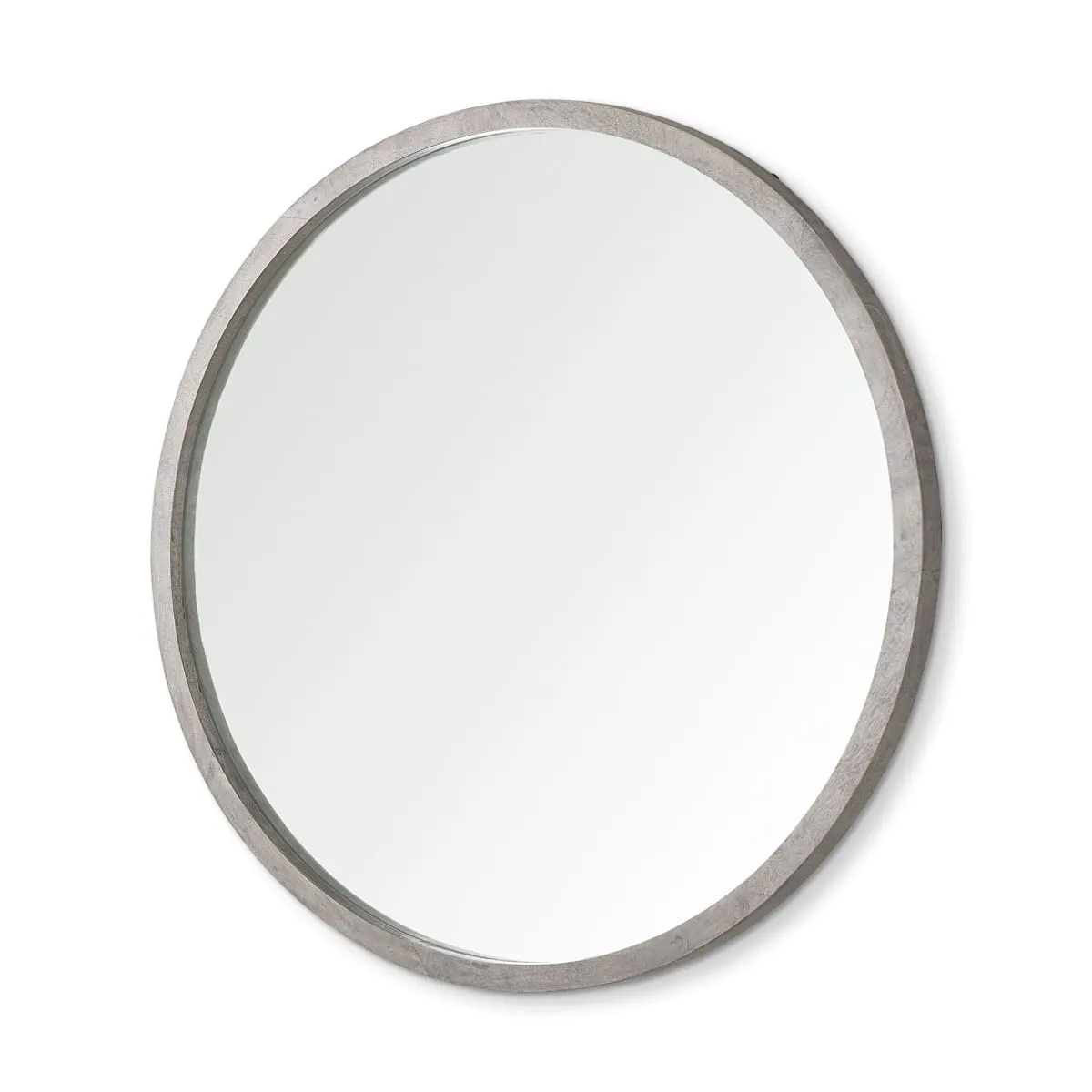 Gambit Wall Mirror Gray Wash Wood | 46" Round