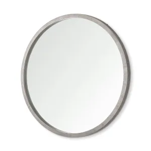 Gambit Wall Mirror Gray Wash Wood | 46" Round