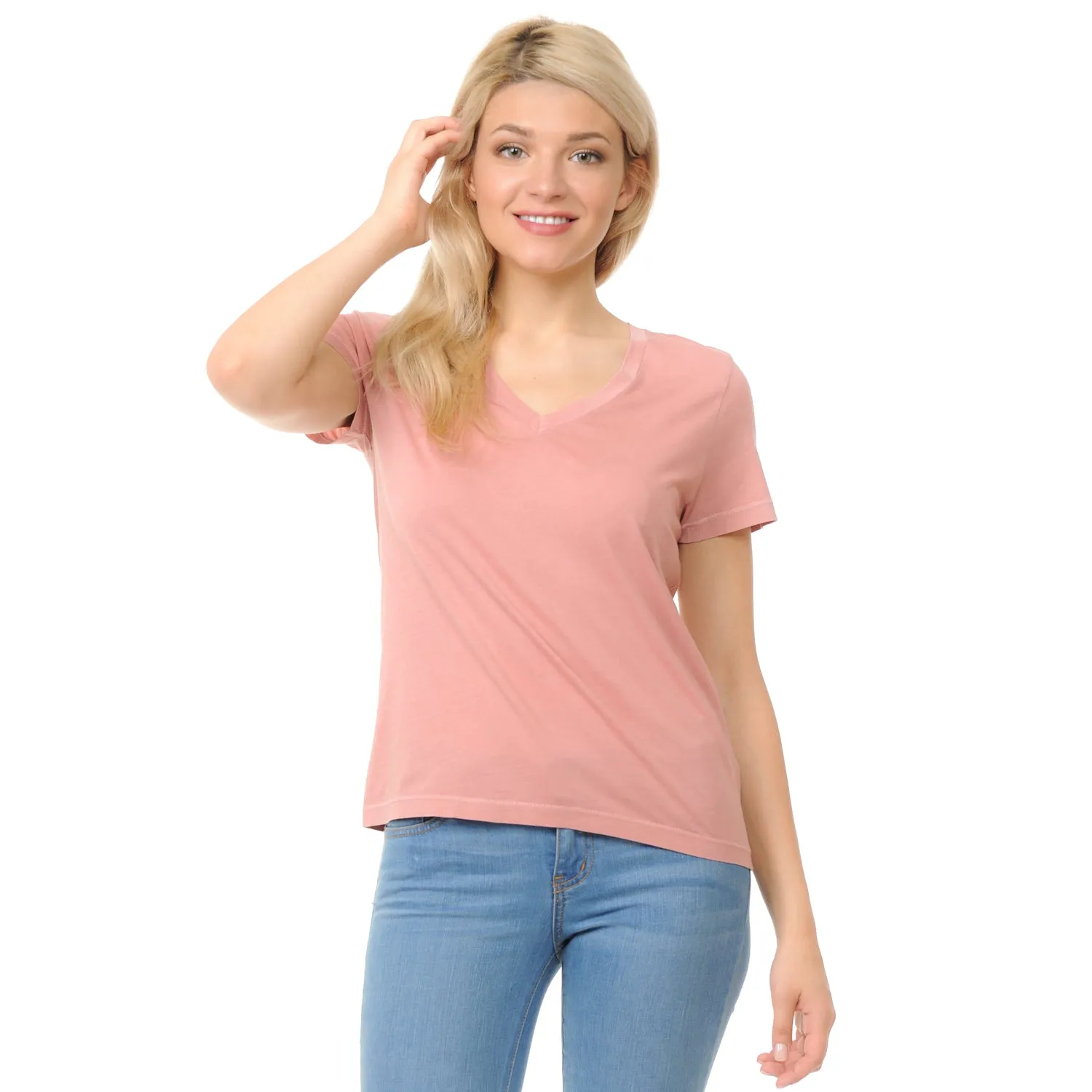 Garment-Dyed V-Neck T-Shirt