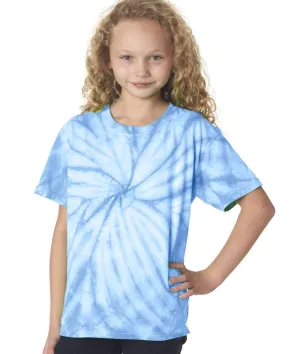 gildan tie-dye youth vat-dyed cyclone tee - columbia blue (l)