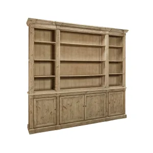 Grand Reclaimed Bookcase in Soft Gray Wash