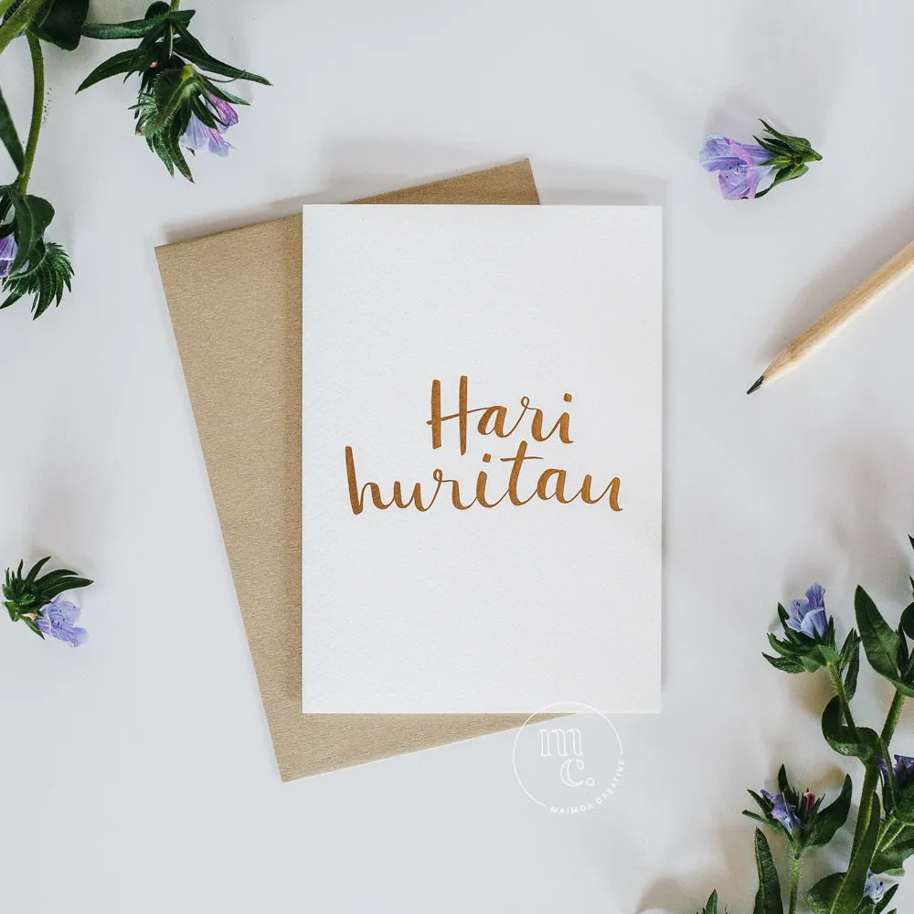 Hari Huritau - 'Happy Birthday/Happy Anniversary' Greeting Card by Maimoa Creative