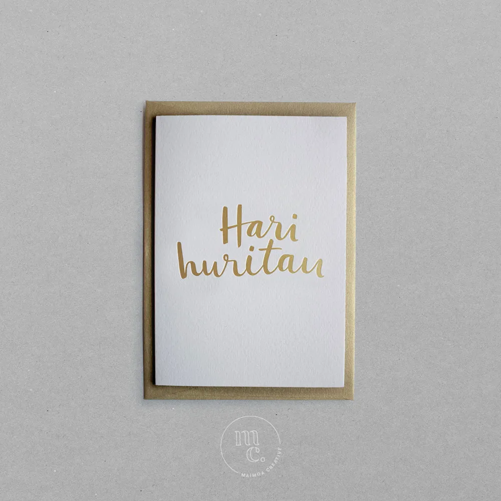 Hari Huritau - 'Happy Birthday/Happy Anniversary' Greeting Card by Maimoa Creative