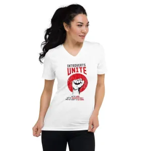 Introverts unite! - Unisex V-Neck T-Shirt