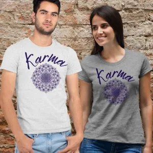 Karma mandala print unisex fashion t-shirt