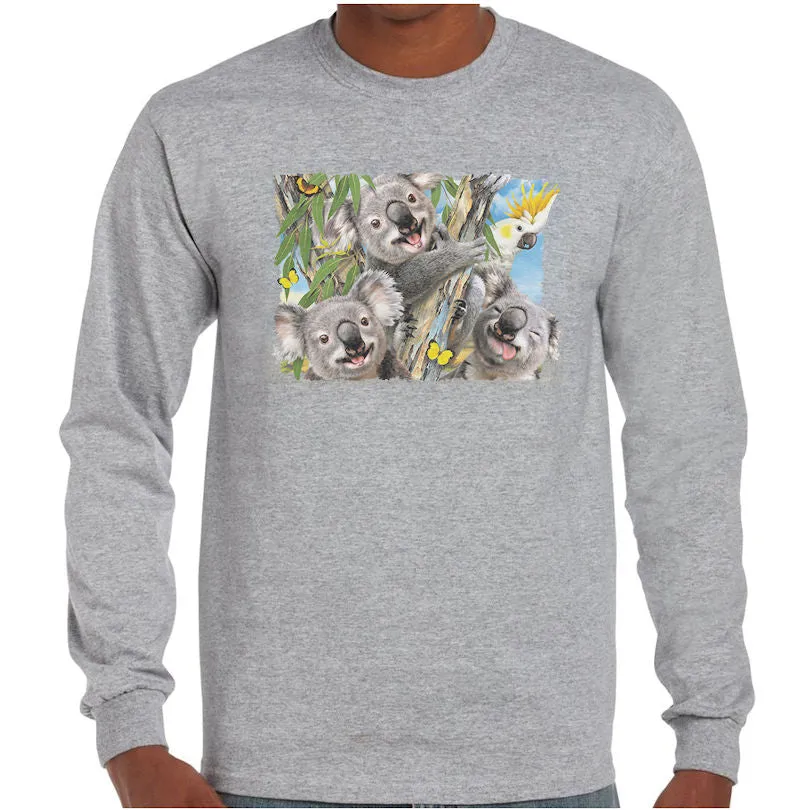 Koala Selfie Longsleeve T-Shirt (Colour Choices)