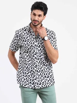 Leopard Print Half Sleeve Shirt