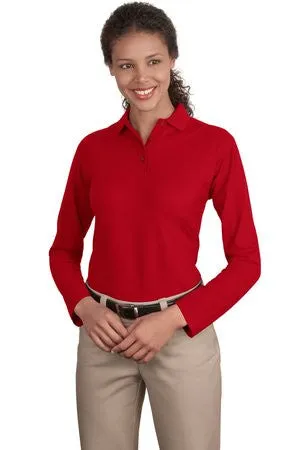 Mary's Loop - Port Authority® Ladies Long Sleeve Silk Touch™ Embroidered Polo Shirts(L500LS)