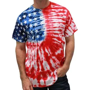 Men's Patriotic Tie Dye Painted Stars T-Shirt