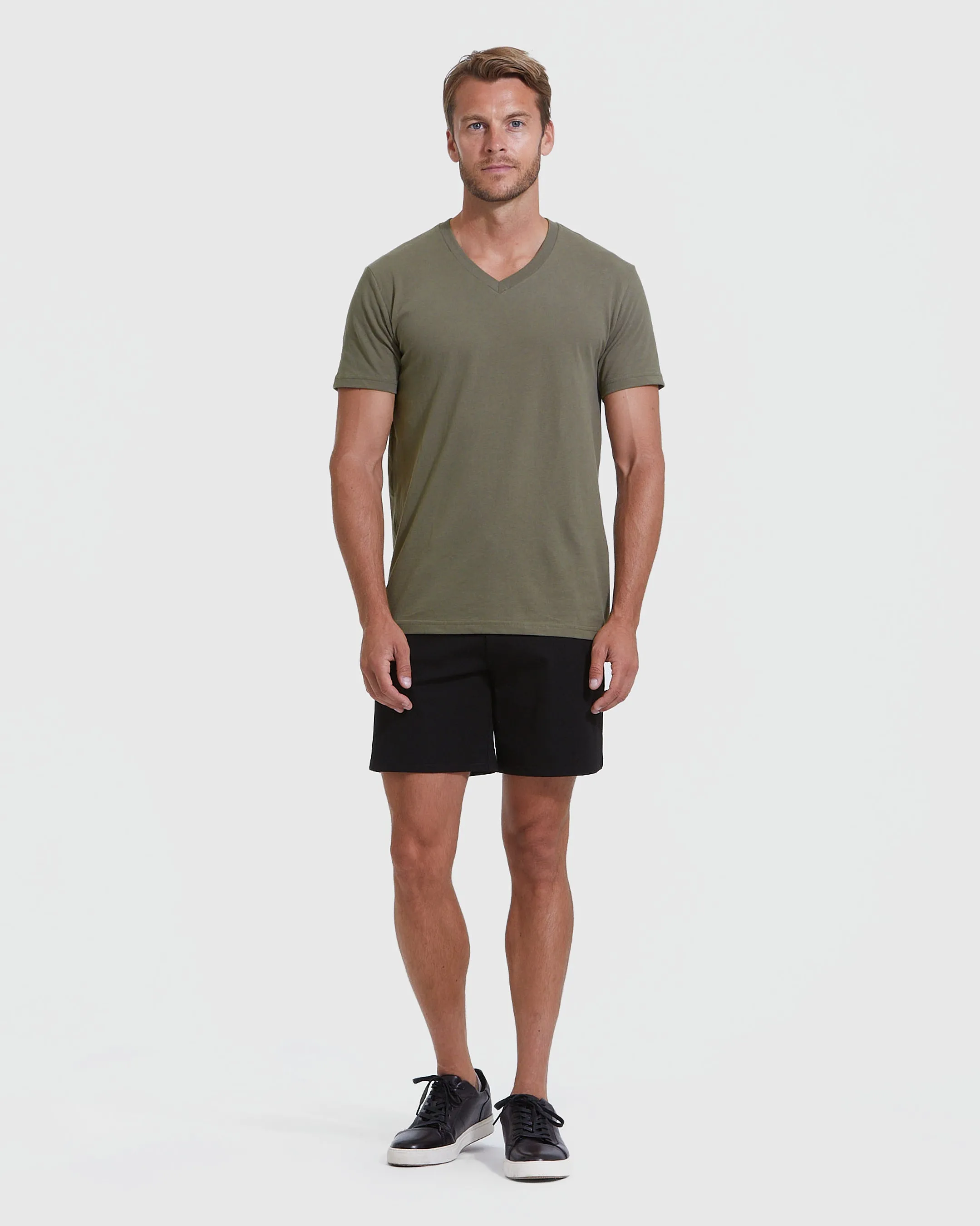 Military Green V-Neck Tee