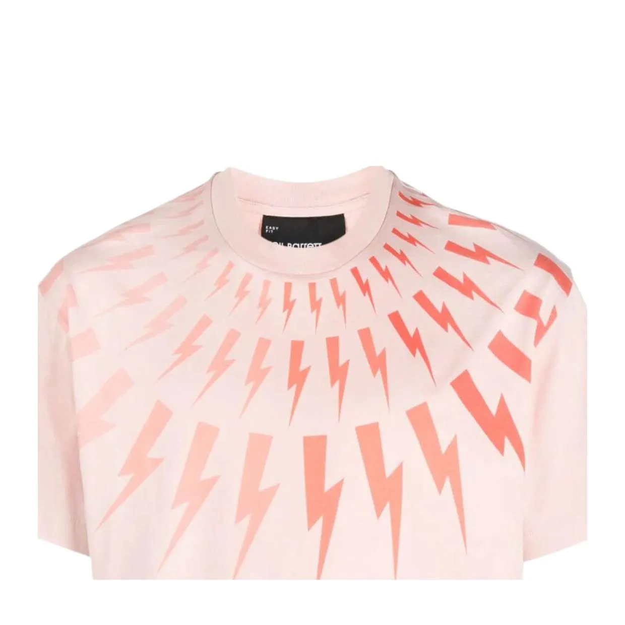 Neil Barrett Fair-Isle Thunderbolt Degrade Pink T-Shirt