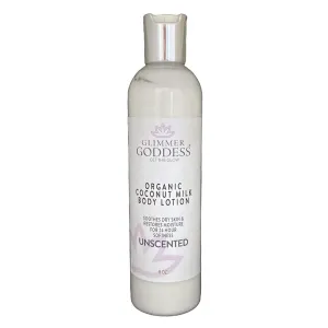 Organic Body Lotion Unscented Coconut Milk Moisturizes for Soft Silky Skin 8 oz