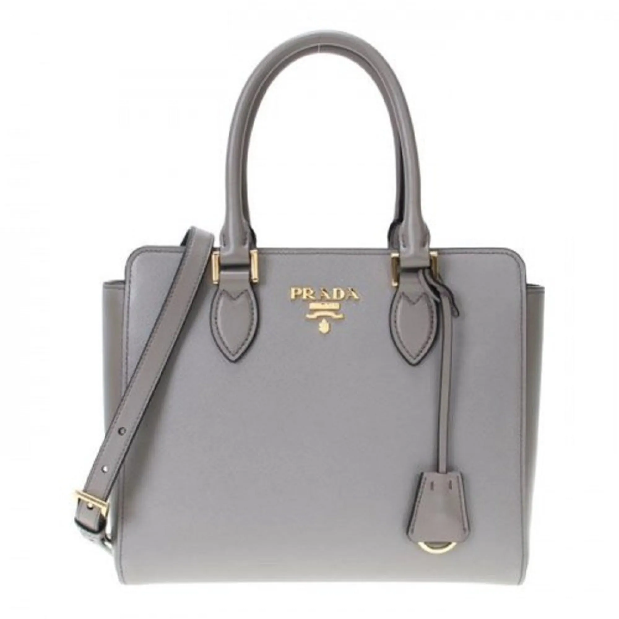 Prada Saffiano Leather Argilla Satchel Handbag