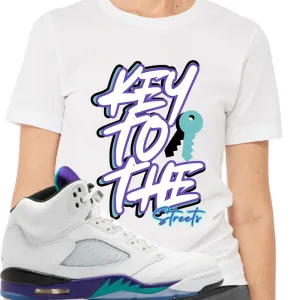 "Key to the Streets" T-shirt to Match Jordan 5 Retro Grape Fresh Prince