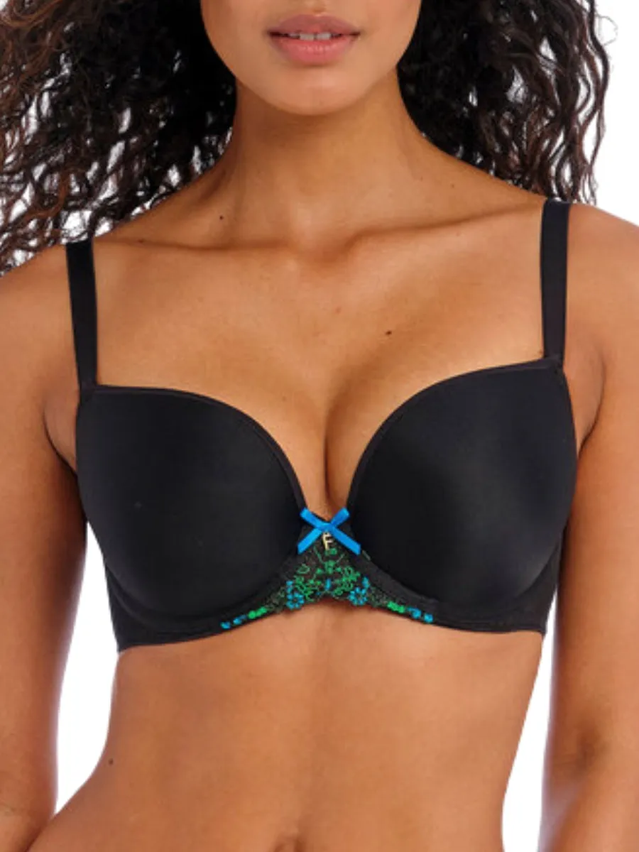 Show-off Moulded Plunge T-Shirt Bra - Black