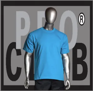 Sky Blue Short Sleeve Crew Neck Pro Club Heavyweight T Shirt