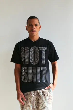 WHOLE HOT SHIT RHINESTONE TEE BLACK