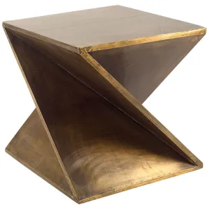 Zelda Accent Table Gold Metal Cladding